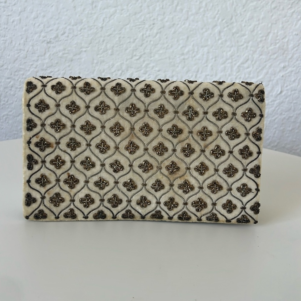 Vintage clutch with metal embroidery